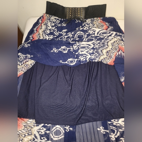 Magic Boho Geometric Pleated Circle Accordion Maxi Skirt sz 1X - Picture 7 of 9